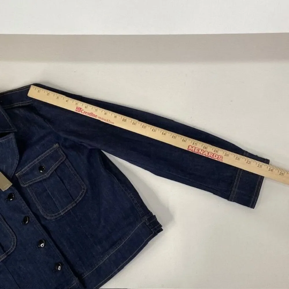 J.Crew Re-Imagined Sustainable Denim Jacket with Front Pockets Dark Wash Size S‎